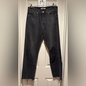 Levi’s high waist wedgie straight jeans (distressed)